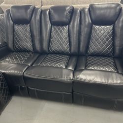 Power Recliner Sofa Love Seat with Reading Lights/floor Lights Cup Holders And Woofers