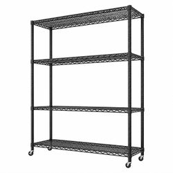[NEW] 4-Tier Metal Wire Shelving Unit / Rack with Wheels - 46 x 17.7 x 65 in , 800 lbs Capacity