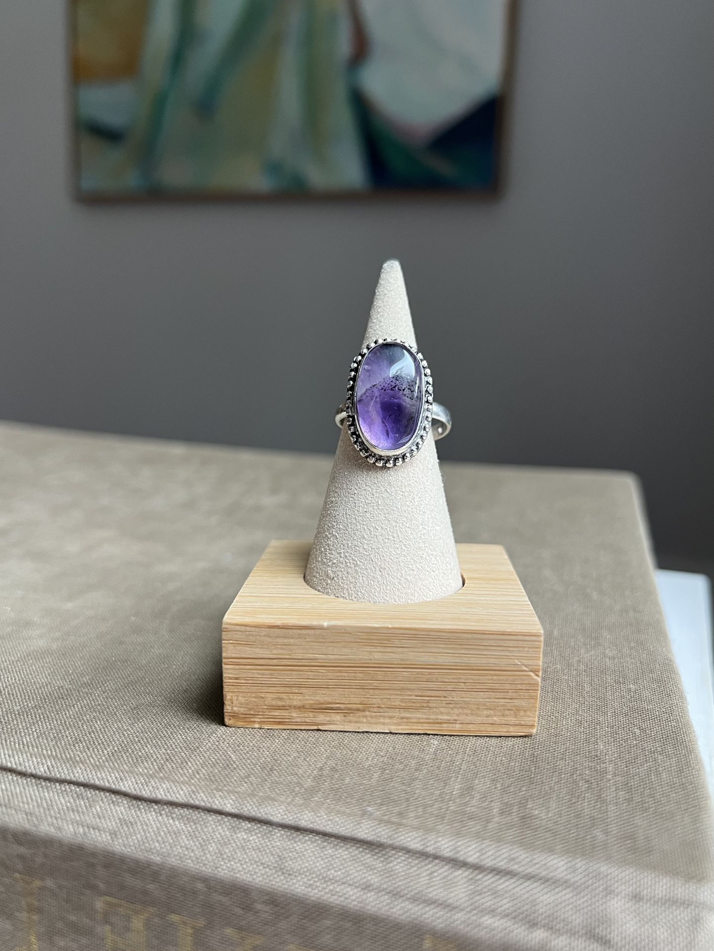 Adjustable Amyethst Gemstone Ring ( firm on price )