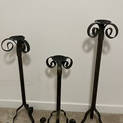 Antique Style Candle Stands - 3 piece set 