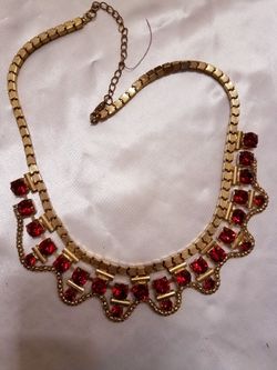 Red and gold plated necklace