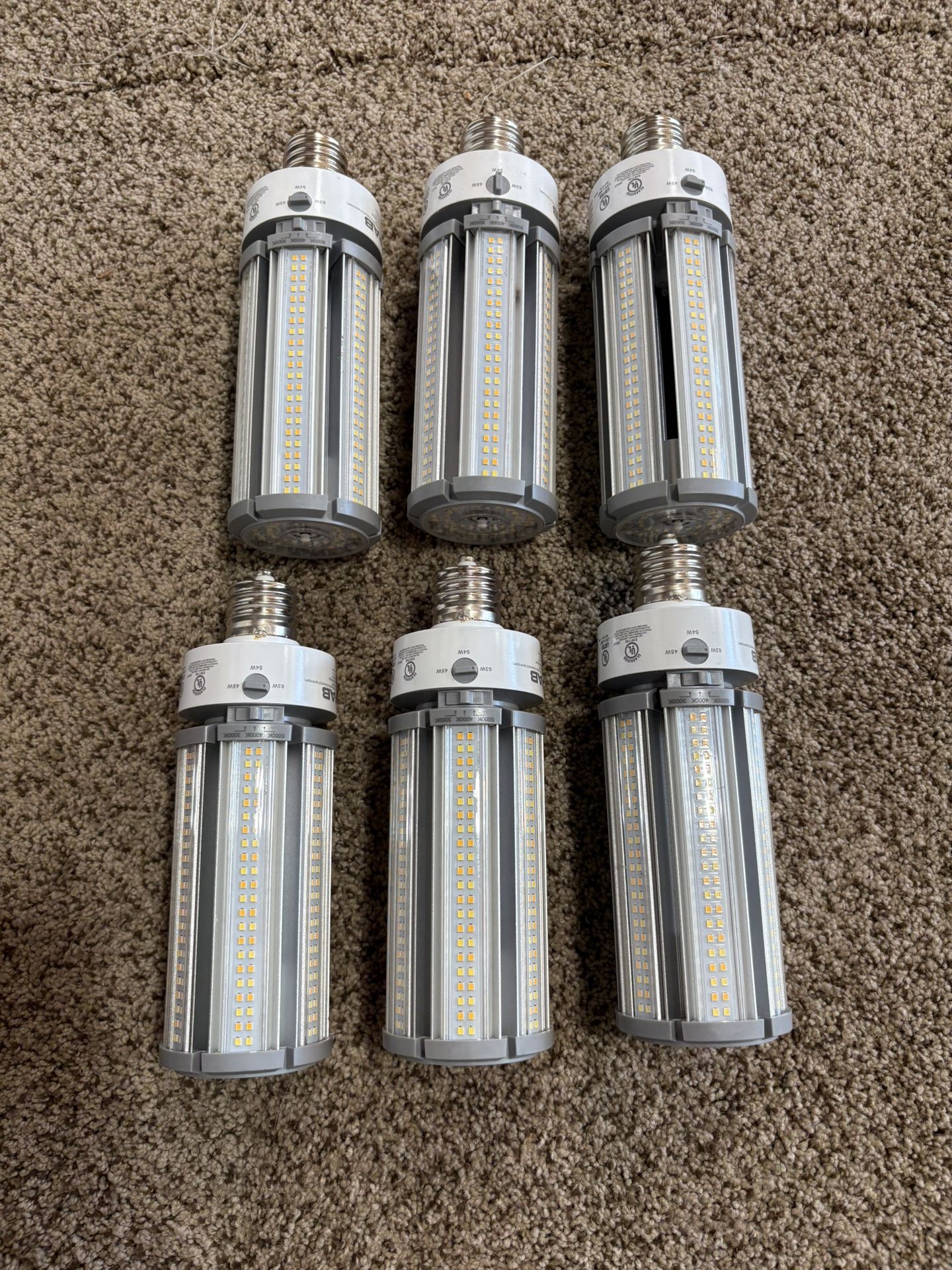 6 each RAB LED retrofit lamp with mogul base model# h20039/hidfa-63s-ex39-8cct-byp/5sp