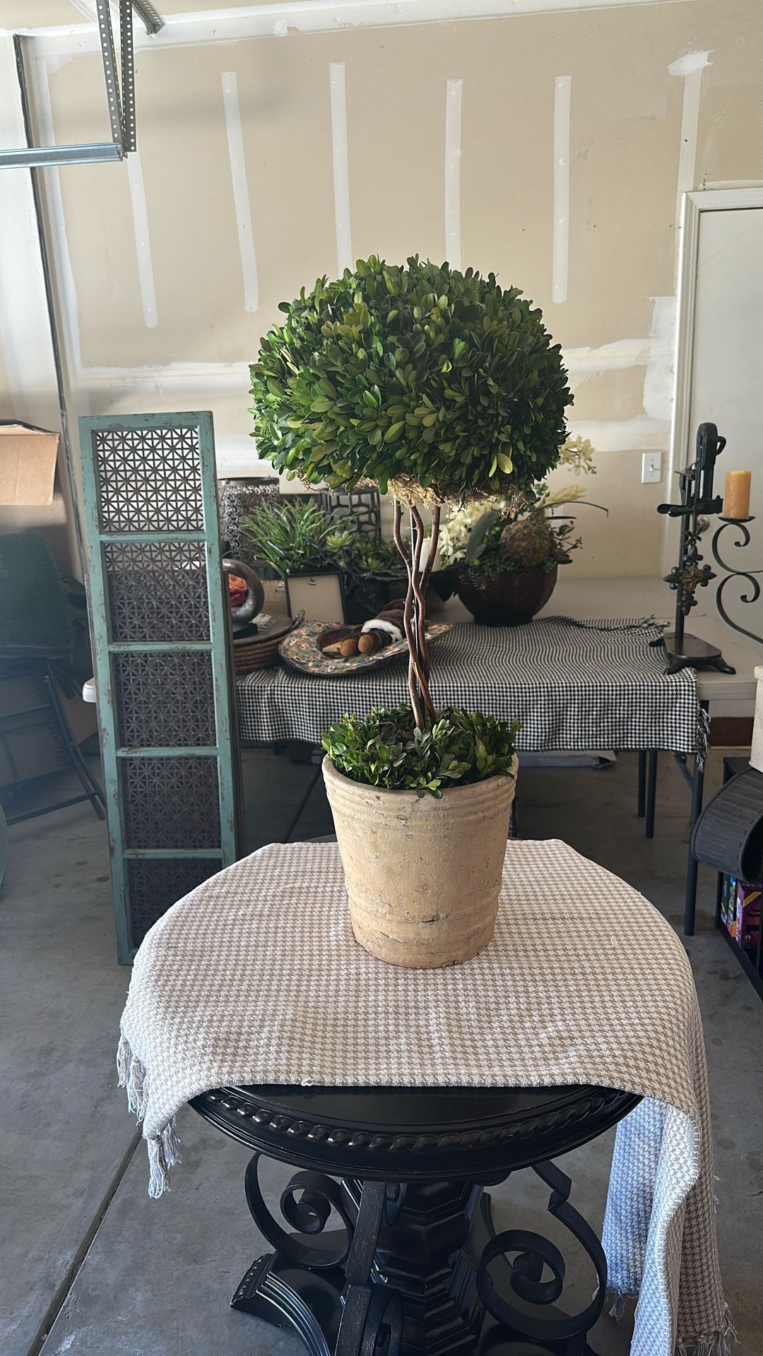 Uttermost Preserved Boxwood - 33 inch Tree Topiary - 14 inches Wide by 14 inches deep