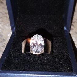 Sayabling Solid Sterling Silver White Sapphire Ring