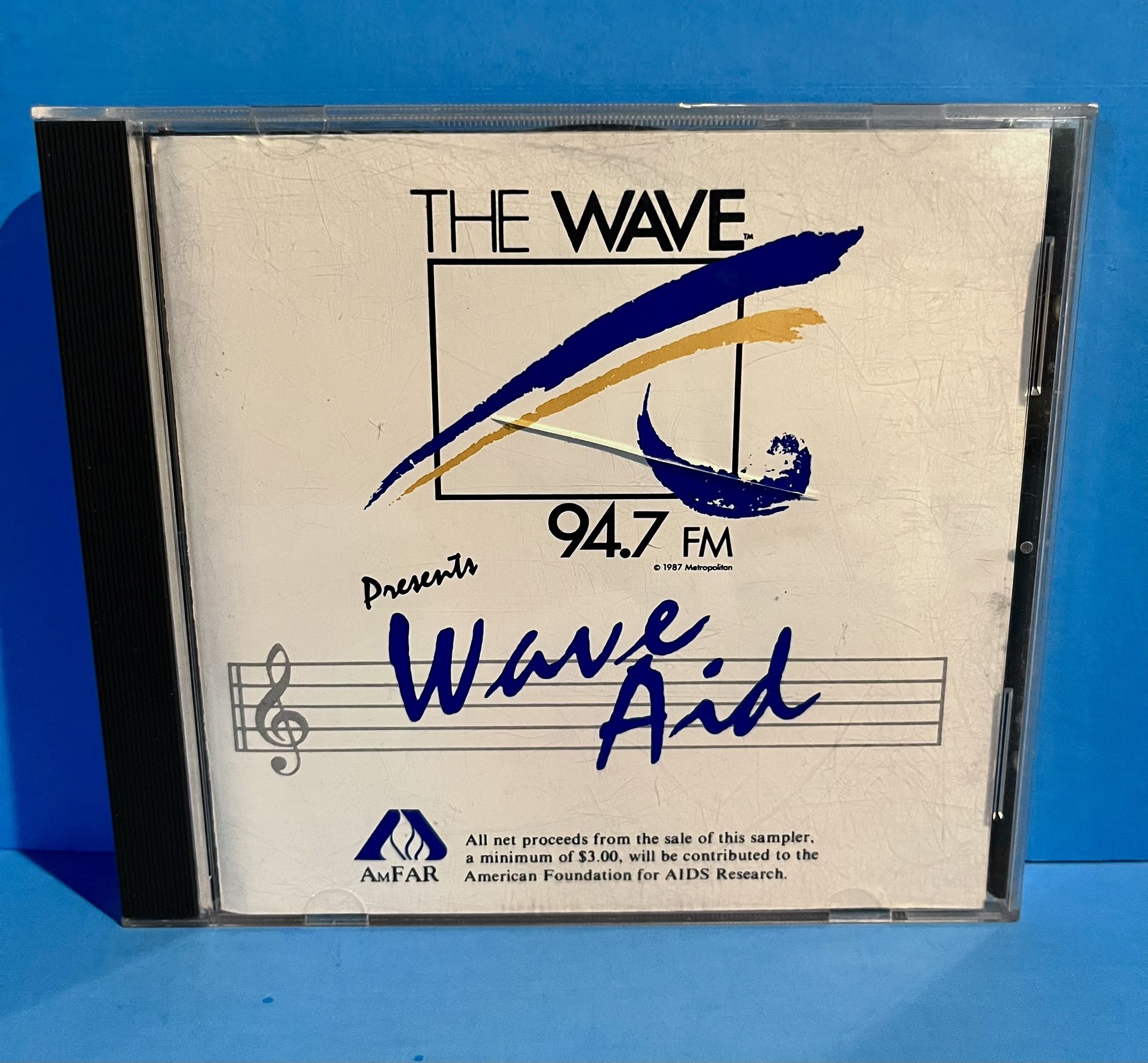 Rare 1987 The Wave 94.7 FM Presents Wave Aid Music CD AmFAR Benefit Compilation Album