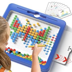 Large Magnetic Dots Board for Toddlers, Magnetic Drawing Board for Kids, Magnetic Dot Art with Magnetic Pen, Montessori Preschool Education Travel Toy