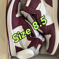 Jordan 1 High Bordeaux Maroon Size 8.5 