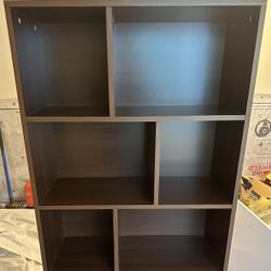 Modern Set Bookcase Two Doors Brusher Brass Knobs