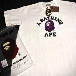 size M  bape tee white