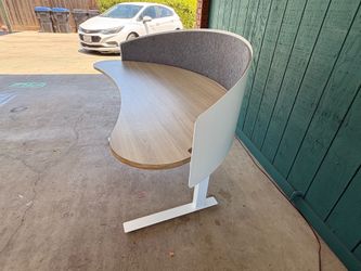 Modern Privacy Desk - Built-in Power & Outlets