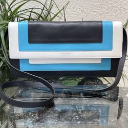 Vintage And RARE Michael Kors Multi Color Leather Flap Clutch/Handbag