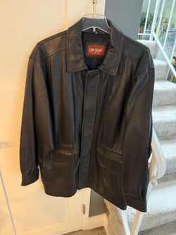 Men’s Black Leather Coat size L