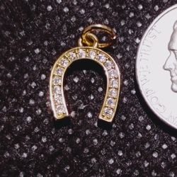 Lil Lucky Horse Shoe W/ Cz Charm 