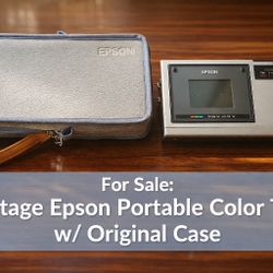 Vintage Epson Portable Color TV w/ Original Case