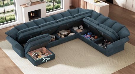 New! HonBay Modular Sectional U-shaped  Couch Sofa Chaise Ottoman *delivery*