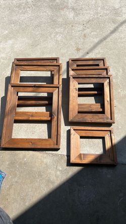 Wooden Picture Frames Set of 7 no glass