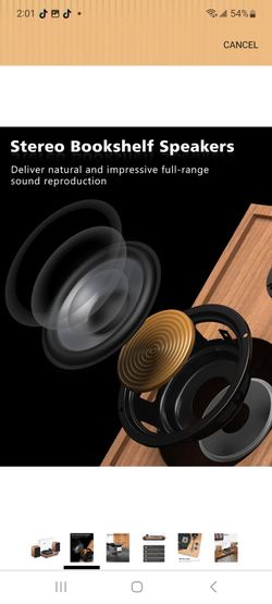 Vinyl Record Player with 36 Watt Stereo Bookshelf Speakers
Bluetooth Turntable Hi-Fi System with Magnetic Cartridge, USB Recording and Auto Stop, Buil