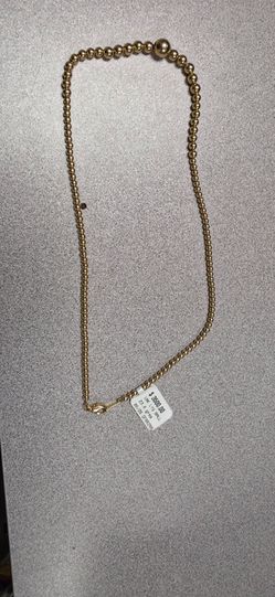 18K Gold Graduated Ball Bead Necklace 23 Grms