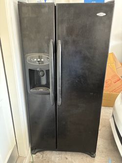 Maytag Black Side-by-Side Refrigerator with Ice and Water Dispenser