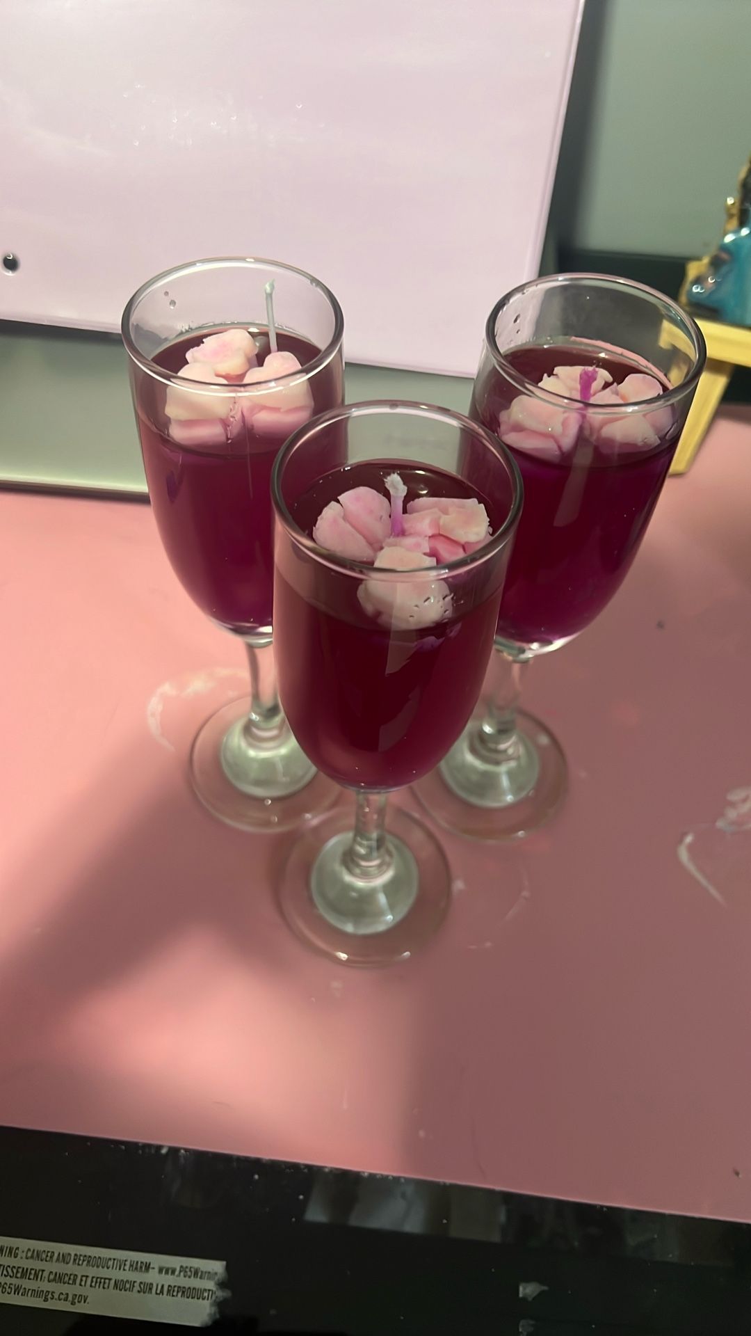 Sweet Rose Champagne Flute Candles