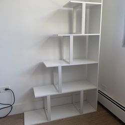 5-Tier L-Shaped Ladder Bookshelf