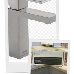 Delta Modern Stainless 4-in 1-Handle Water Sense Bathroom Sink Faucet with Drain