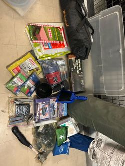 Two Large Bins Misc Camping Equipment
