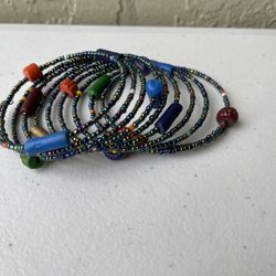 Handmade Beaded African Coil Bracelet