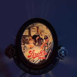Antique Stroh’s Beer Round Lighted Sign