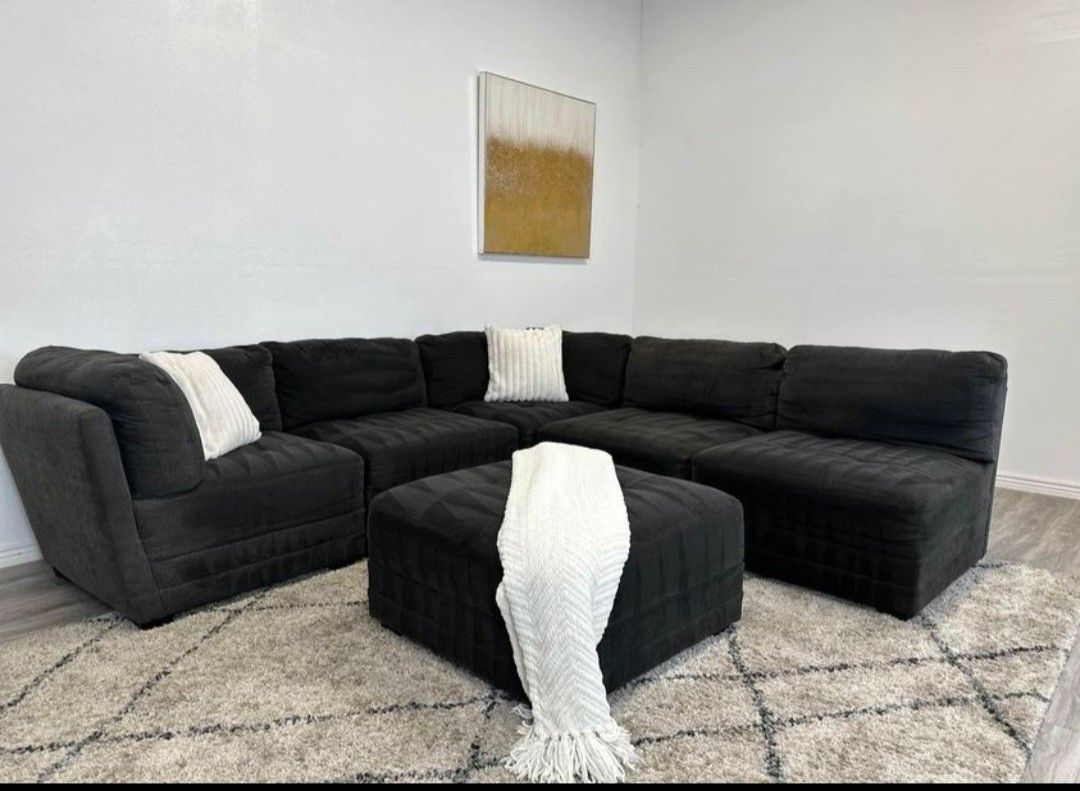 DARK CHARCOAL GREY BRAND NEW SECTIONAL SAME DAY DELIVERY