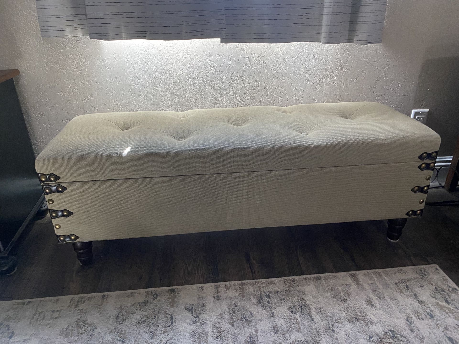 Ottoman, Side Table, Small Hutch