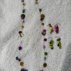 Handcrafted Necklace & Earrings Set – $10