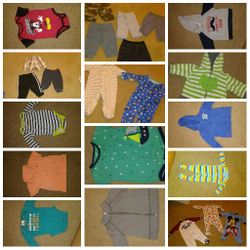 Box of infant boy clothes