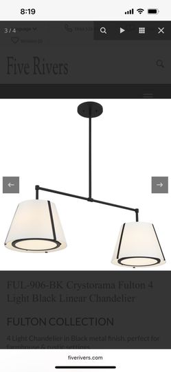 Crystorama 4-light Chandelier New Black 