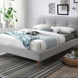Brand New Gray Fabric Bed