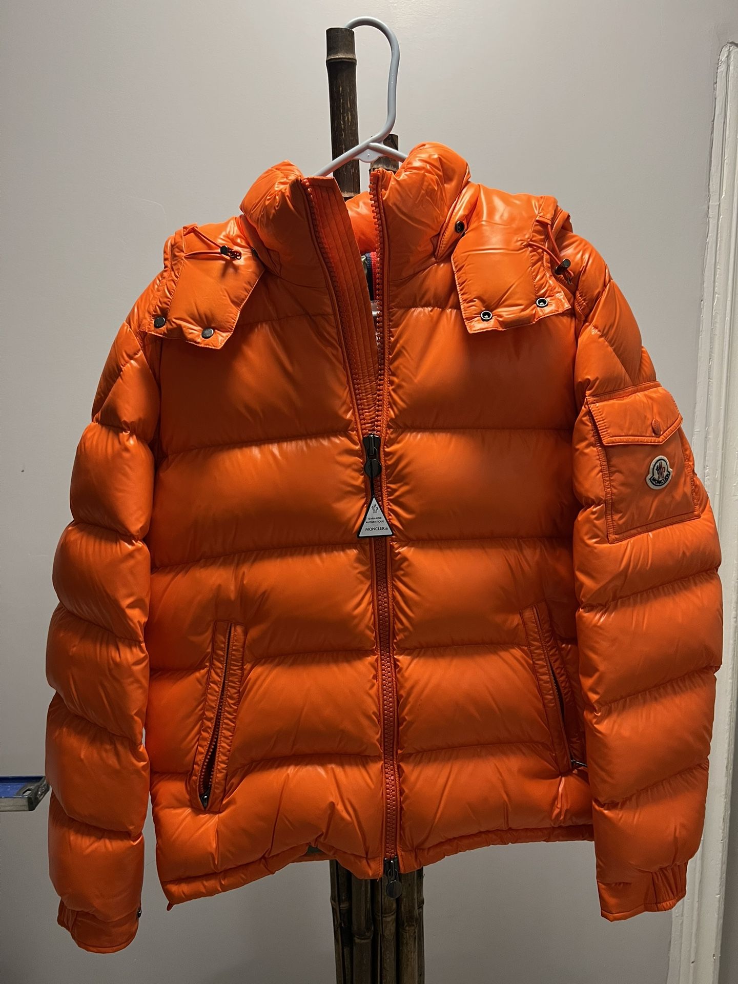 Men’s Moncler Maya Jacket Orange Size 3
