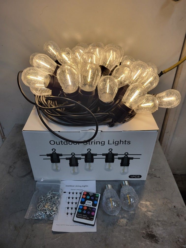 100 ft. Outdoor Electric String Lights 32 LED Bulbs & 2 Extra Buls with Remote Control