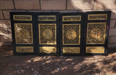 Antique wood carved panels
