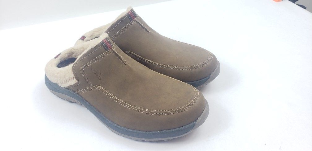 Mens Earth Origins Mule Shoes DAXTON Slip On Brown Faux Fur & Upper Size 9M