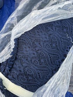 Stretch Lace 210 Yards 3 - 5’ Rolls 70yards Ea = 210 Yards Dead stock Fabric Midnight Blue