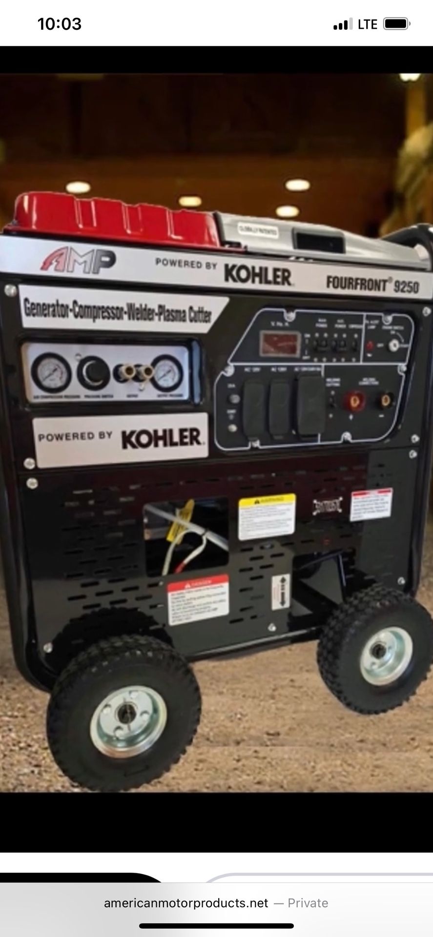 Kohler Fourfront 9250 Welder 