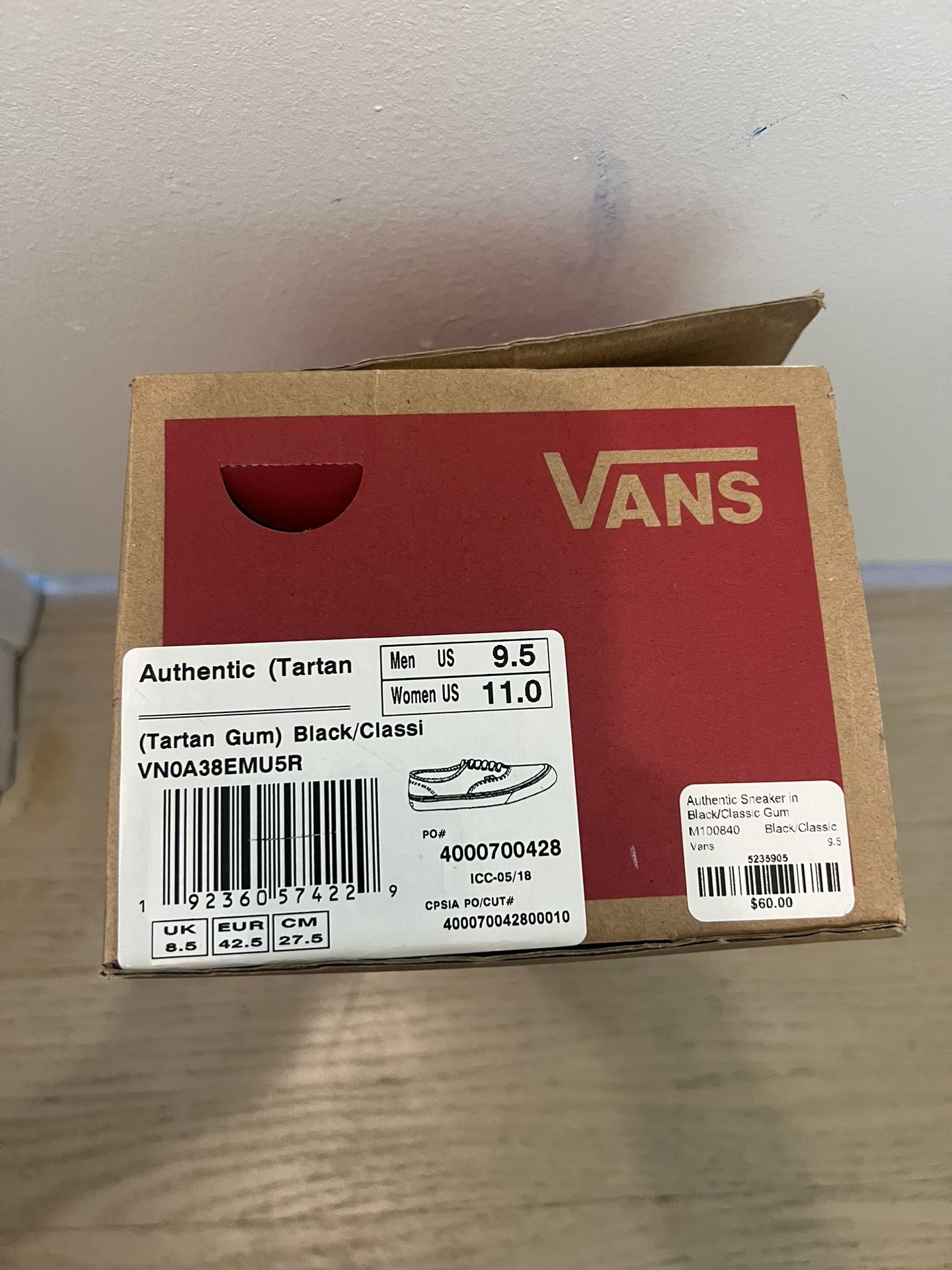 VANs Size 9.5