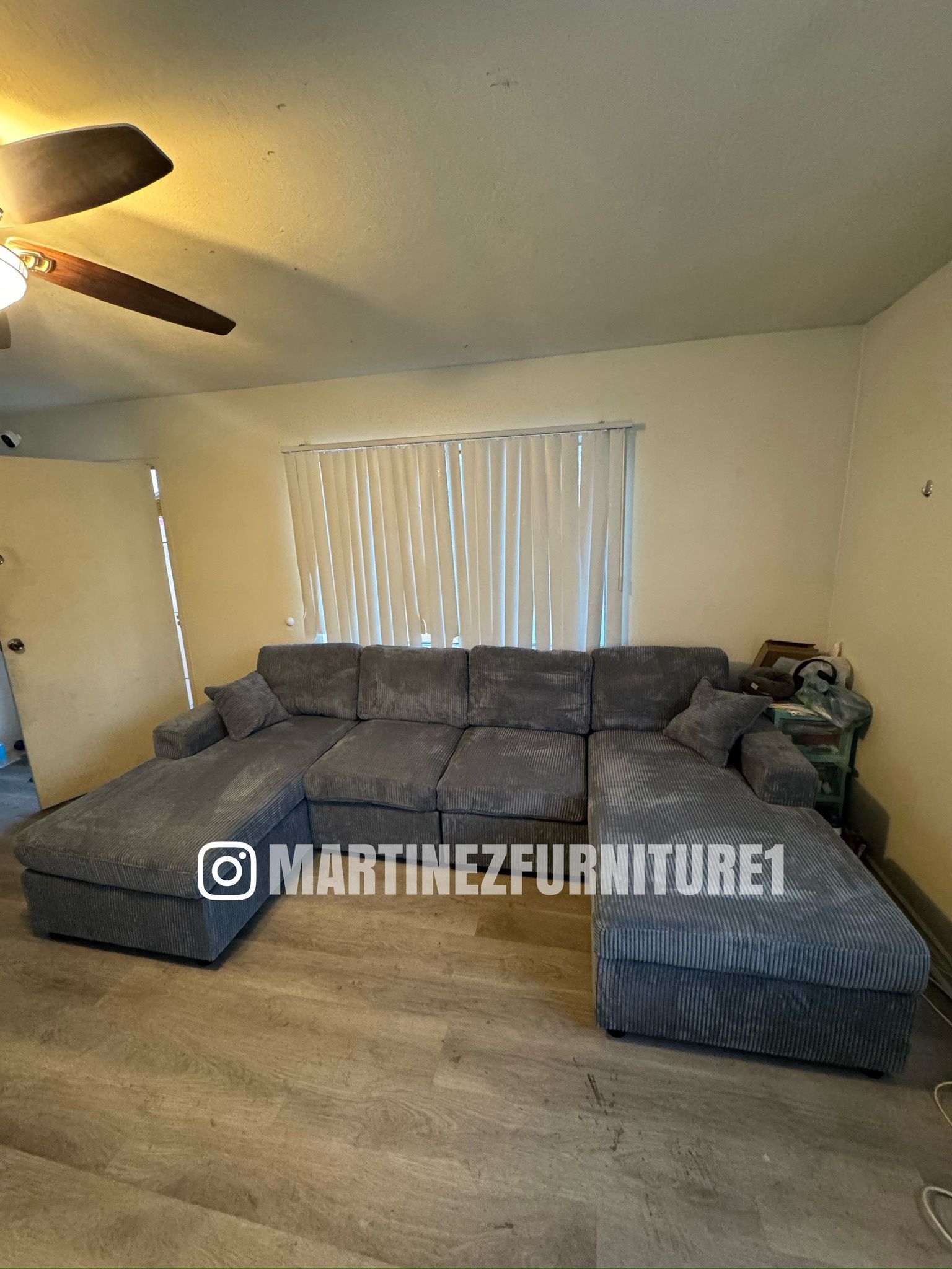 BRAND NEW DARK GREY DOUBLE CHAISE SECTIONAL SOFA (NEW IN BOXES)
