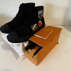 Louis Vuitton Tattoo Size 8 Black Canvas Suede High Tops