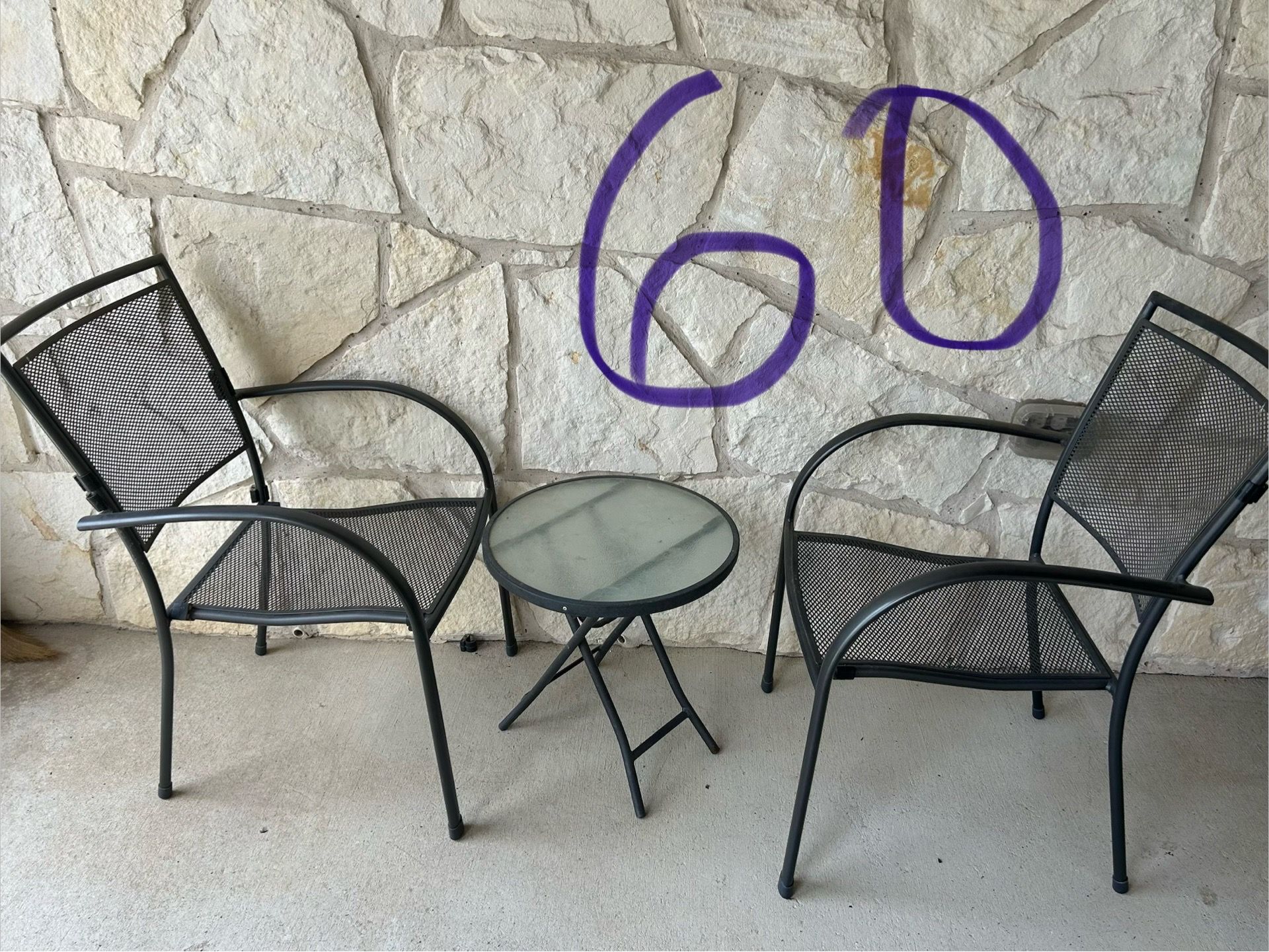 Mesh Patio chairs and table