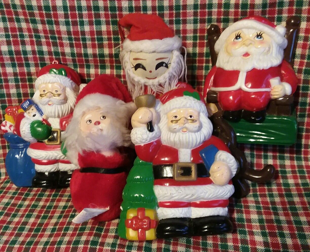 5 pc Vintage Santa Kitsch Decor