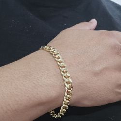 8" Men's Miami Cuban Link Bracelet 18k Gold Filled