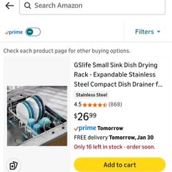 In Sink Dish Rack Silver