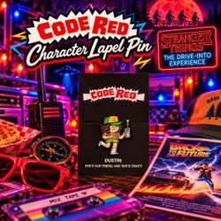 Stranger Things The Drive-Into Experience Code Red Dustin Lapel Pin