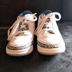Baby Jordan 3 White Cement Toddler Shoes.